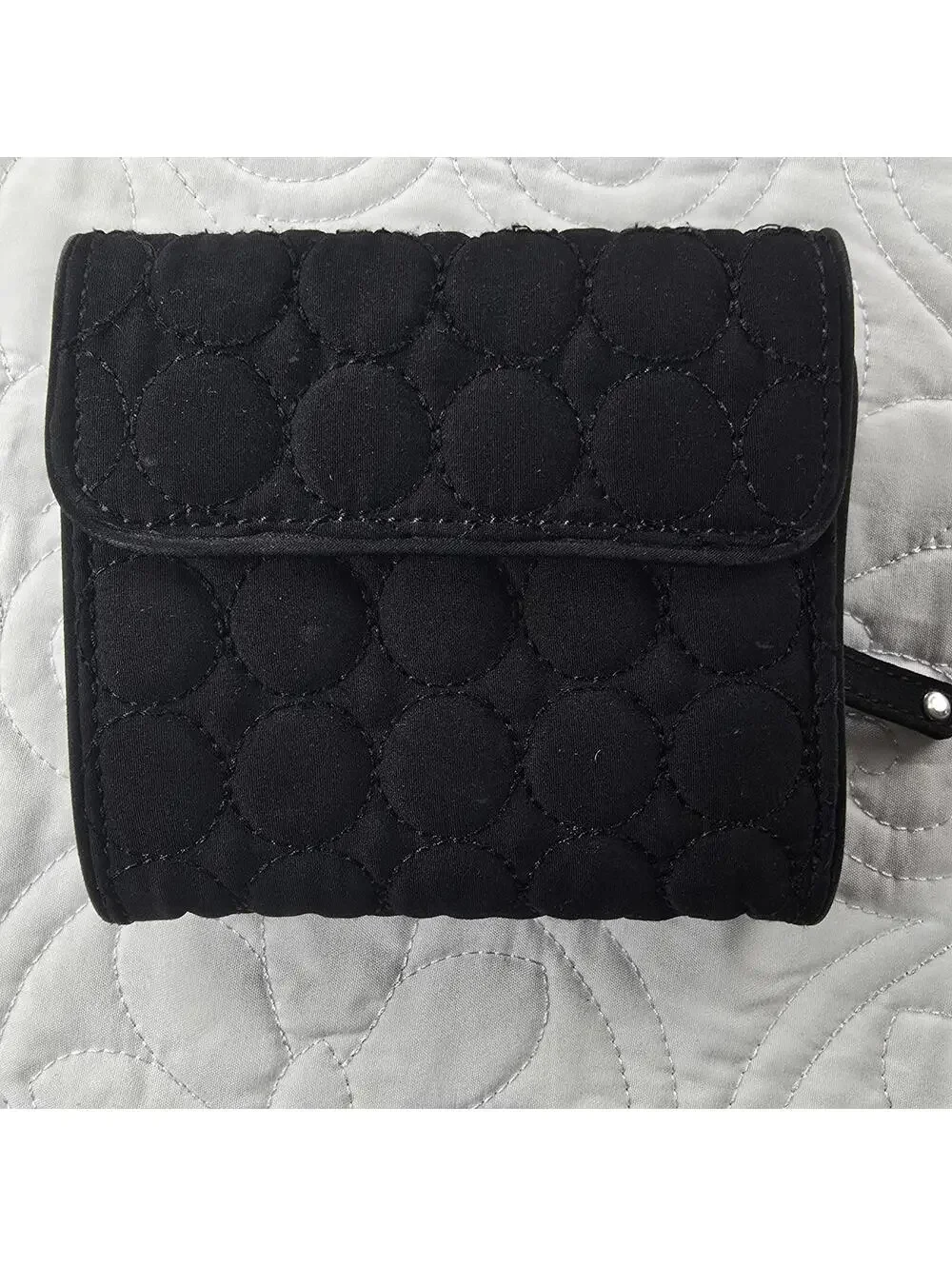 Vera Bradley Black Quilted Wallet with Floral Interior - Picture 4 of 4
